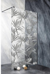 Sanotechnik Duș Walk In Sanotechnik Sanoflex Young, 70x195 cm, sticlă printată, profil negru (BF70P)