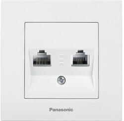 Panasonic Priză telefon și date RJ11 + RJ45 Panasonic Karre Plus, alb, incl. ramă (P-KPCAL+TP)
