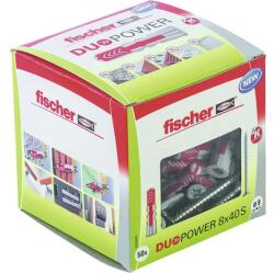 Fischer Befestigungssysteme Set dibluri nylon cu șurub Fischer Duopower 8x40 mm, 50 bucăți (535460)