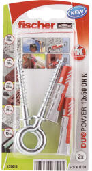 Fischer Befestigungssysteme Dibluri plastic cu ochi Fischer DuoPower 10x50 mm, pachet 2 bucăți (535015)