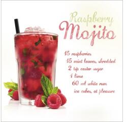 Pure Living Tablou sticlă Pure Living Raspberry Mojito 20x20 cm (GLA1163D)