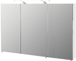 Möbelpartner Dulap baie cu oglindă Dorina 120x71 cm PAL alb 3 uşi cu iluminare (132253)