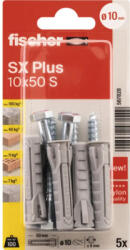 Fischer Befestigungssysteme Dibluri plastic cu șurub cap hexagonal Fischer SX Plus 10x50mm, 5 buc (567828)