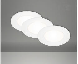 Briloner Spoturi LED încastrate Flat 3W 350 lumeni, 4000K, Ø85 mm, alb, pachet 3 bucăți (7125-436)