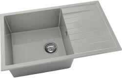 FAT Chiuvetă bucătărie marmură compozită 1 cuvă FAT Avangard 228 49x80 cm cu picurător Gri inox reversibilă (228-13) Chiuveta