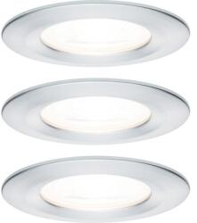 Paulmann Spoturi LED încastrate Nova GU10 6, 5W IP44, Ø78 mm, becuri LED incluse, nuanță aluminiu, pachet 3 bucăți (93444)