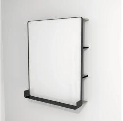Devo Oglindă baie cu LED, etajeră și poliță Devo Sonus 2.0, 75, 5x94 cm, grej/negru, IP 44 (SO2-LU75x94x27-F91)