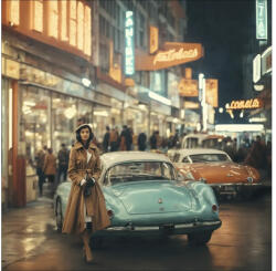 Pure Living Tablou sticlă Pure Living Vintage Car On The Street I 50x50 cm (GLA2850B)