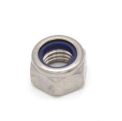  Önbiztosító hatlapú anya műanyag betéttel, Rozsdamentes, M27