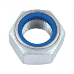  Önbiztosító hatlapú magas anya műanyag betéttel, |8| Horganyzott, M5