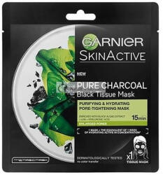 Garnier Pure Charcoal Fekete Szövet Maszk Tisztító és Hidratáló Pórustömörítő Maszk Szén Szöveten