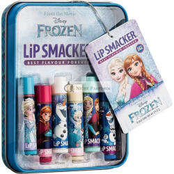 Lip Smacker Disney Jégvarázs Gyümölcs Ízesítésű Ajakbalzsamok Gyerekeknek, 6 darab, Fém Doboz