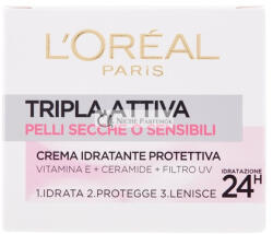 L'Oréal Triple Active Multi-Protective Hidratáló Krém Száraz és Érzékeny Bőrre, 50ml