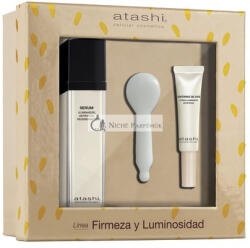 Atashi Ritual Lifting Highlighter Szérum Hatékony Lifting-Feszesítő + Szemkontúr Highlighter + Gua Sha Kanál, 50ml + 15ml