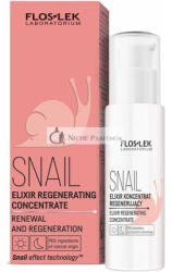 Elixir FLOSLEK Csiga Arcápoló Szérum, 30ml, Anti-Aging Gélkrém, Sötét Karikák és Puffadtság Ellen, Természetes Arckezelés, Mélyen Hidratáló és Pótoló, 95% Csiga Kivonat