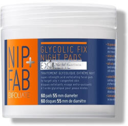 Nip + Fab Nip + Fab Glykolsav Éjszakai Arctisztító Párnák Szalicilsavval és Hialuronsavval, 60 Párna, 76g