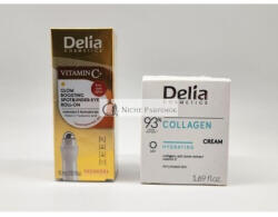 Delia Cosmetics Delia 93% Természetes Kollagén Arckrém és C-vitaminos Szemkörnyék Roll-On