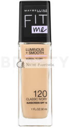 Maybelline Fit Me! Luminous + Smooth Foundation folyé kony make-up az egysé ges é s vilá gosabb arcbő rre 120 Classic Ivory 30 ml