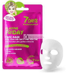 7days Arcpakolás Szépség Firmáló Hidratáló Arcpakolás Kollagénnel, Sheavajjal, Hialuronsavval és Kókuszvízzel, Akne Kezelés, Világosító, Anti-Aging, Fáradtság Elleni 33g - Péntek
