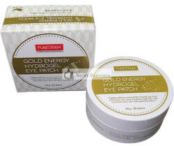 Purederm Gold Energy Hidrogél Szemmaszk Ránctalanító Kollagén Szemkrém Szemzsel Párnák Arany/Citromfű/Vita10komplex Hidratáló Eltávolítja a Táskákat és a Sötét Köröket, 60db