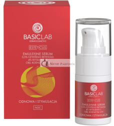 BasicLab Dermocosmetics BasicLab Retinolt, Koenzim Q10-t és C-vitamint tartalmazó arckrém, 15ml, Ránctalanító éjszakai szérum nőknek