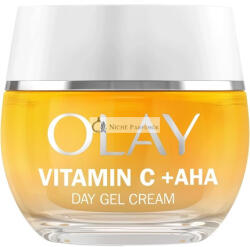 Olay Vitamin C Arcpuhító Nappali Gélkrém AHA-val, Niacinamiddal 99%-os Tisztaságú és E-vitaminnal, 50ml