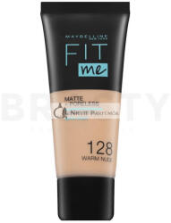 Maybelline Fit Me! Foundation Matte + Poreless folyé kony make-up matt hatá sú 128 Warm Nude 30 ml