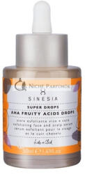 Sinesia Super Cseppek AHA Gyümölcssav Cseppek, Exfoliáló és Brightening Arctisztító és Fejbőr Szérum, 50 ml