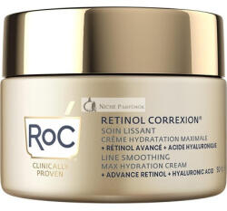 RoC Retinol Correxion Ránctalanító Max Napi Hidratáló Intenzív Anti-Aging Arcápoló Hyaluronsavval, 50 ml