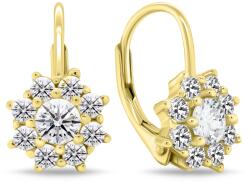 Brilio Silver Gyönyörű aranyozott fülbevaló átlátszó cirkónium kövekkel EA744Y