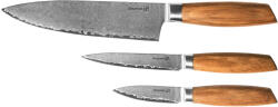 G21 Gourmet Damascus Small Box Késkészlet, zebrafa markolat, 3 db (NB-P2669-3PCS)