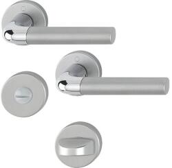 Hoppe Mânere cu rozetă ușă baie/toaletă (WC) Hoppe Bremen, crom lucios/satinat (61310)