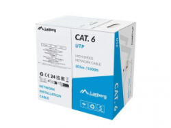Lanberg LAN ethernet hálózati kábel UTP CAT. 6 CCA, 305m szürke (LCU6-15CC-0305-S)