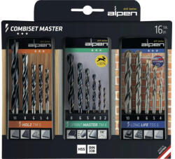 Alpen Burghie lemn, metal și zidărie Alpen Ø2-10 mm, set 16 piese (801003100) Burghiu
