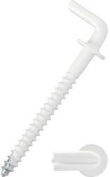 Dresselhaus Șuruburi pentru lemn cu cârlig tip L Dresselhaus 3, 5x52 mm oțel plastifiat alb, cu guler de oprire/mascare, 100 bucăți (0/2146/796/3,5x52/01)