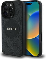 GUESS Husa Husa pentru iPhone 16 Pro Max - Guess 4G Circle Classic Logo MagSafe (GUHMP16XP4PGRSGK) - Black (KF2347700) - vexio