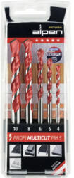 Alpen Burghie multifuncționale Alpen Ø4-10 mm Profi Multicut set 5 piese (100705100) Burghiu