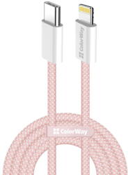 ColorWay Cablu Type-C la Lightning, 27W, 1m - ColorWay (CW-CBPDCL061-P) - Pink (KF2347561) - vexio