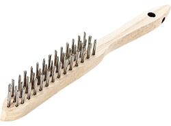 LESSMANN Perie de sârmă oțelită Lessmann 290mm, 3 rânduri, mâner din lemn (100.031.HB)