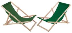  Woodok zöld bükkfa napozóágy szett - 2 db, állítható háttámlával (ANN-CEN-86959)