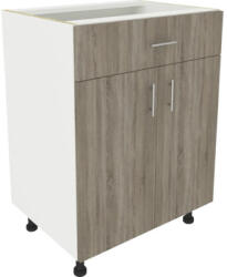 haaus Corp inferior bucătărie Karo 60 cm, 2 uși 1 sertar, alb/stejar Sonoma (917470)