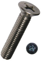 Dresselhaus Șuruburi metrice cu cap înecat cruce Dresselhaus 5x40 mm DIN965 oțel inox A2, 100 bucăți (0/3378/0/5x40/51)