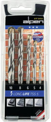 Alpen Burghie zidărie Alpen Ø4-10 mm, Long Life, set 5 piese (700105100) Burghiu