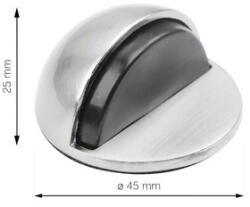 Tarrox Opritor de ușă fix cu prindere în podea Tarrox Ø45x25mm oțel, gri (5809)