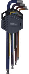 WGB Set chei hexagonale WGB cu cap sferic 1, 5-10 mm, 9 piese, multicolor crom-vanadiu (63290092) Cheie imbus