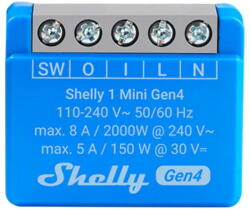 Shelly Releu inteligent 51923, 110-240 V, Albastru (51923) - 24mag