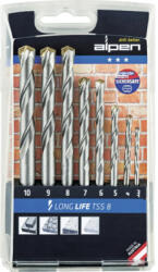 Alpen Burghie zidărie Alpen Ø3-10 mm, Long Life, set 8 piese (700108100) Burghiu
