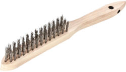 LESSMANN Perie de sârmă inoxidabilă Lessmann 290mm, 3 rânduri, mâner din lemn (104.631.HB)