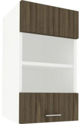 haaus Corp superior bucătărie cu ușă de sticlă 40 cm, alb/stejar bronz (917371)