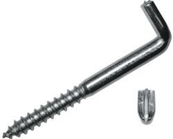 Dresselhaus Șuruburi pentru lemn cu cârlig tip L Dresselhaus 5, 8x65 mm oțel zincat, 50 bucăți, crestătură pentru șurubelniță dreaptă (0/4202/001/5,8X65/75)